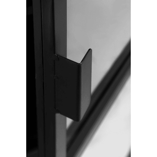Aparador Portas E Laterais De Vidro Estrutura De Metal Preto