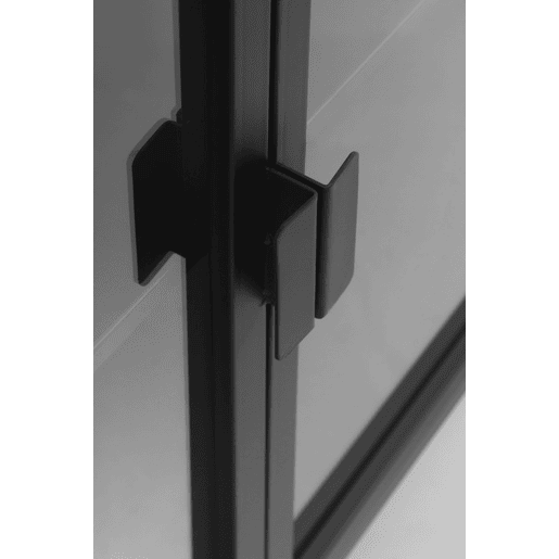 Aparador Portas E Laterais De Vidro Estrutura De Metal Preto