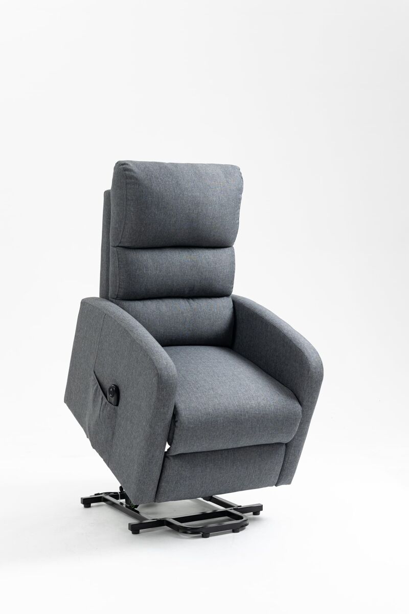 Sillón relax eléctrico confort, elevable reclinable, levanta personas, tela poliester 100% (gris)