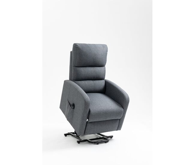 Sillón relax eléctrico confort, elevable reclinable, levanta personas, tela poliester 100% (gris)