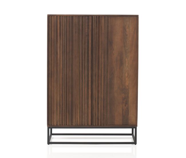 Aparador de 2 piezas madera sólida de mango laminada, base de metal