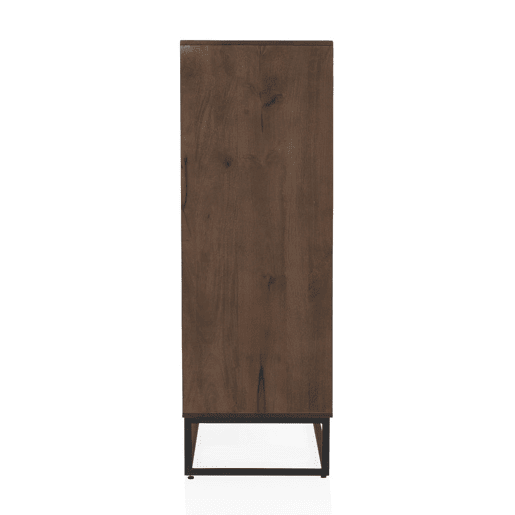 Aparador Alto 2 Pts Laminado Madeira Manga Maciça, Base Metal