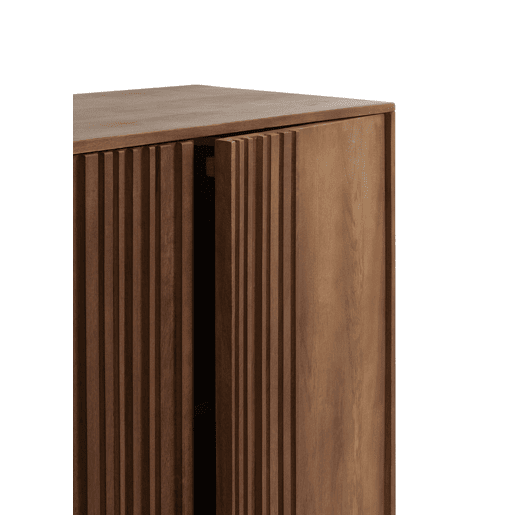 Aparador Alto 2 Pts Laminado Madeira Manga Maciça, Base Metal