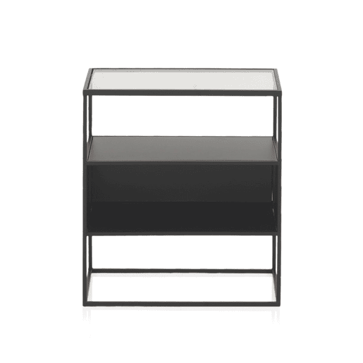 Mesa De Metal Preto Com Envelope De Cristal Mesa De Metal Preto Com Envelope De Cristal