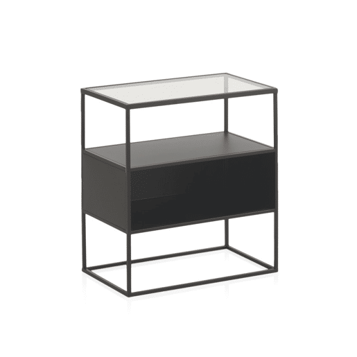 Mesa De Metal Preto Com Envelope De Cristal Mesa De Metal Preto Com Envelope De Cristal