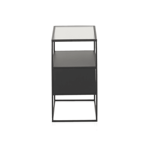 Mesa De Metal Preto Com Envelope De Cristal Mesa De Metal Preto Com Envelope De Cristal
