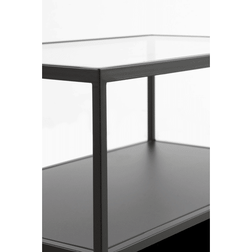 Mesa De Metal Preto Com Envelope De Cristal Mesa De Metal Preto Com Envelope De Cristal