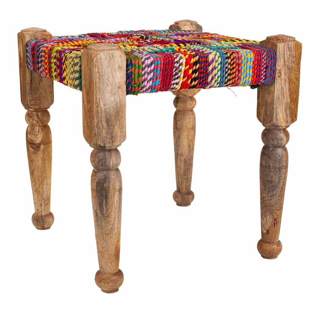 Taburete de cuerda trenzada