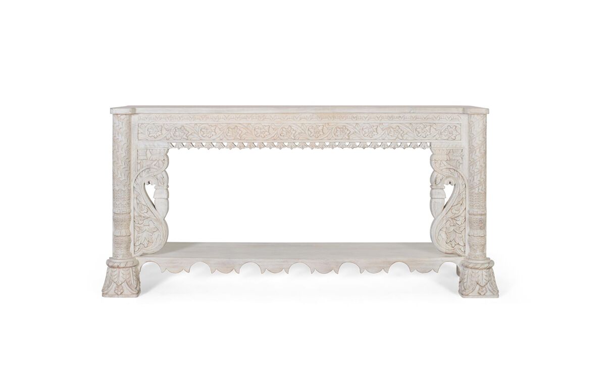 Consola madera de mango blanco.giner y colomer 90x40x180