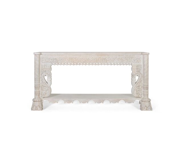 Consola madera de mango blanco.giner y colomer 90x40x180