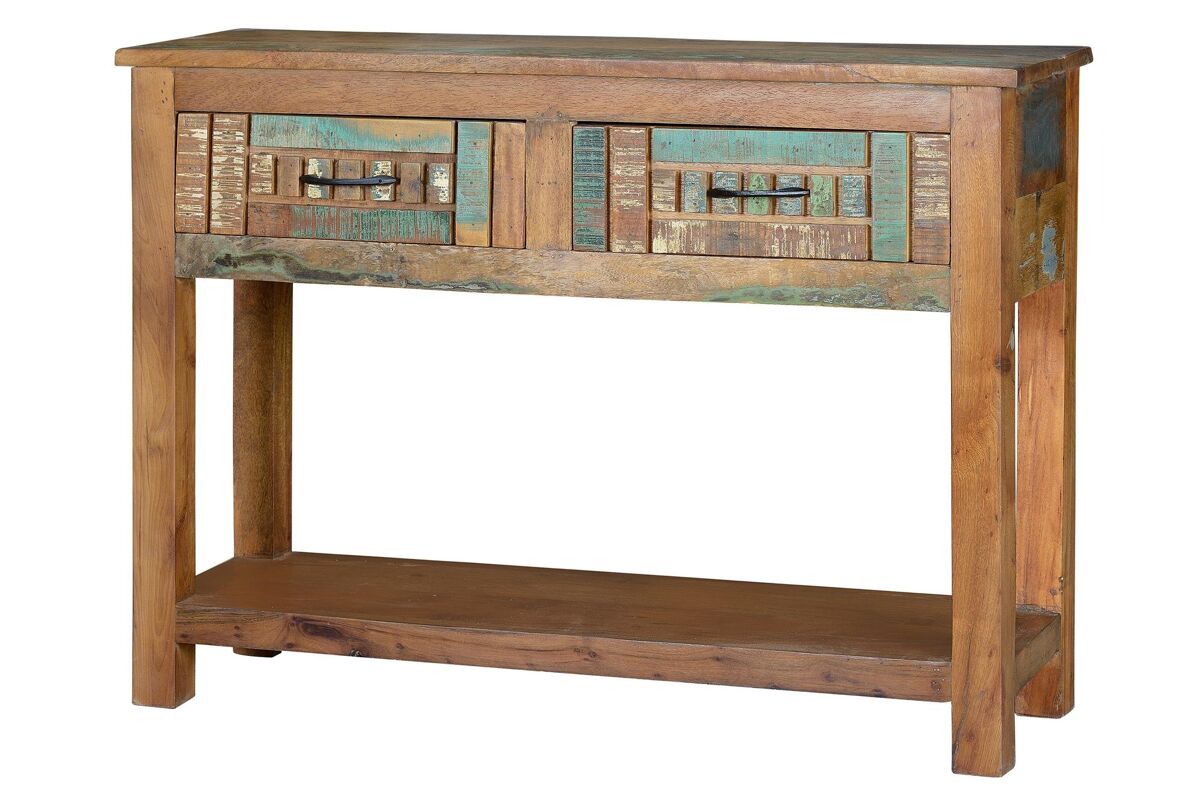 Consola exclusiva madera reciclada multicolor multicolor.giner y colomer 76x33x106