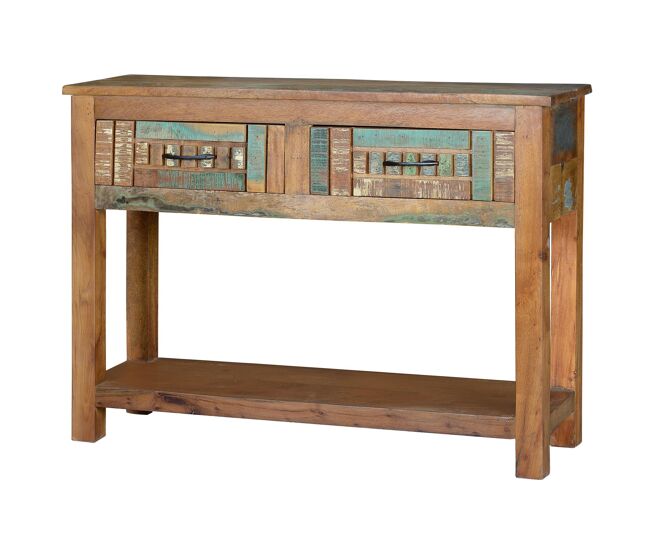Consola exclusiva madera reciclada multicolor multicolor.giner y colomer 76x33x106