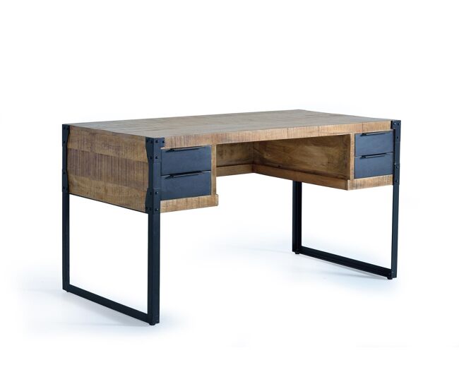 Escritorio estilo industrial marrón.giner y colomer 76x70x135