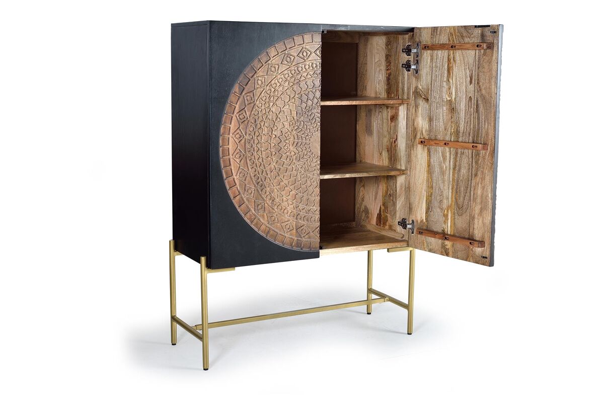Vitrina madera de mango marrón.giner y colomer 143x45x100