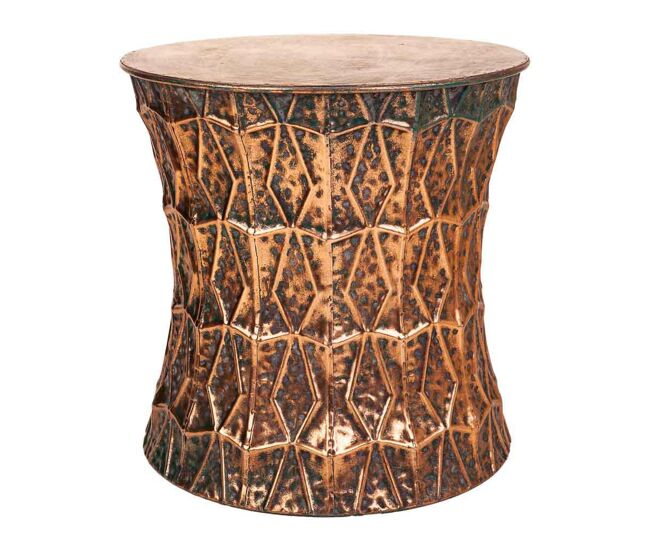 Taburete de metal dorado 35.5x35.5x34 cm