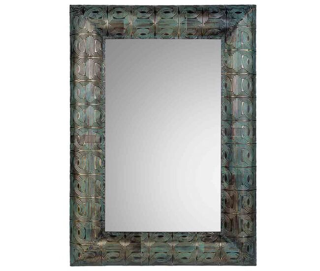 Espejo de pared de metal azul 70x5x100