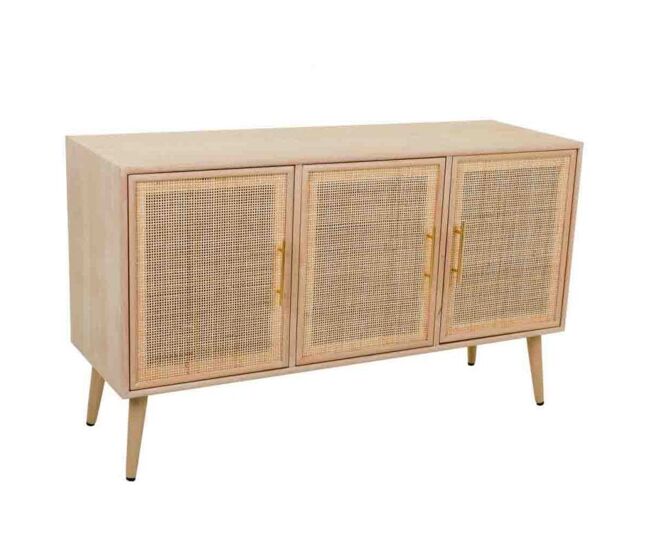 Aparador de mdf y rejilla marrón 120x41.5x71