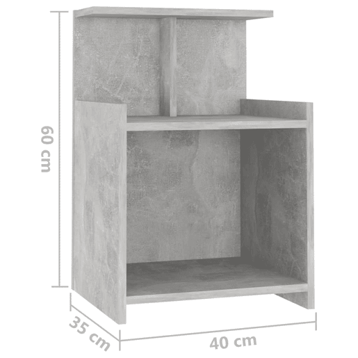 vidaXL Mesa de cabeceira derivados de madeira cinzento cimento vidaXL Mesa de cabeceira derivados de madeira cinzento cimento