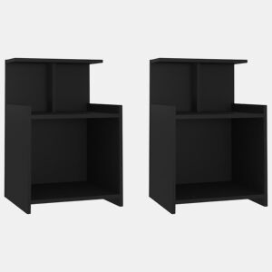 vidaXL Mesas de cabeceira 2 pcs derivados de madeira preto