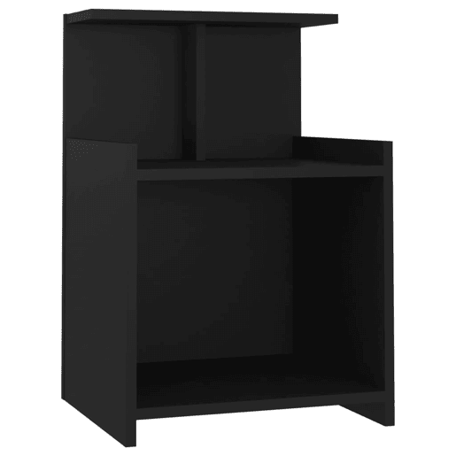 vidaXL Mesas de cabeceira 2 pcs derivados de madeira preto