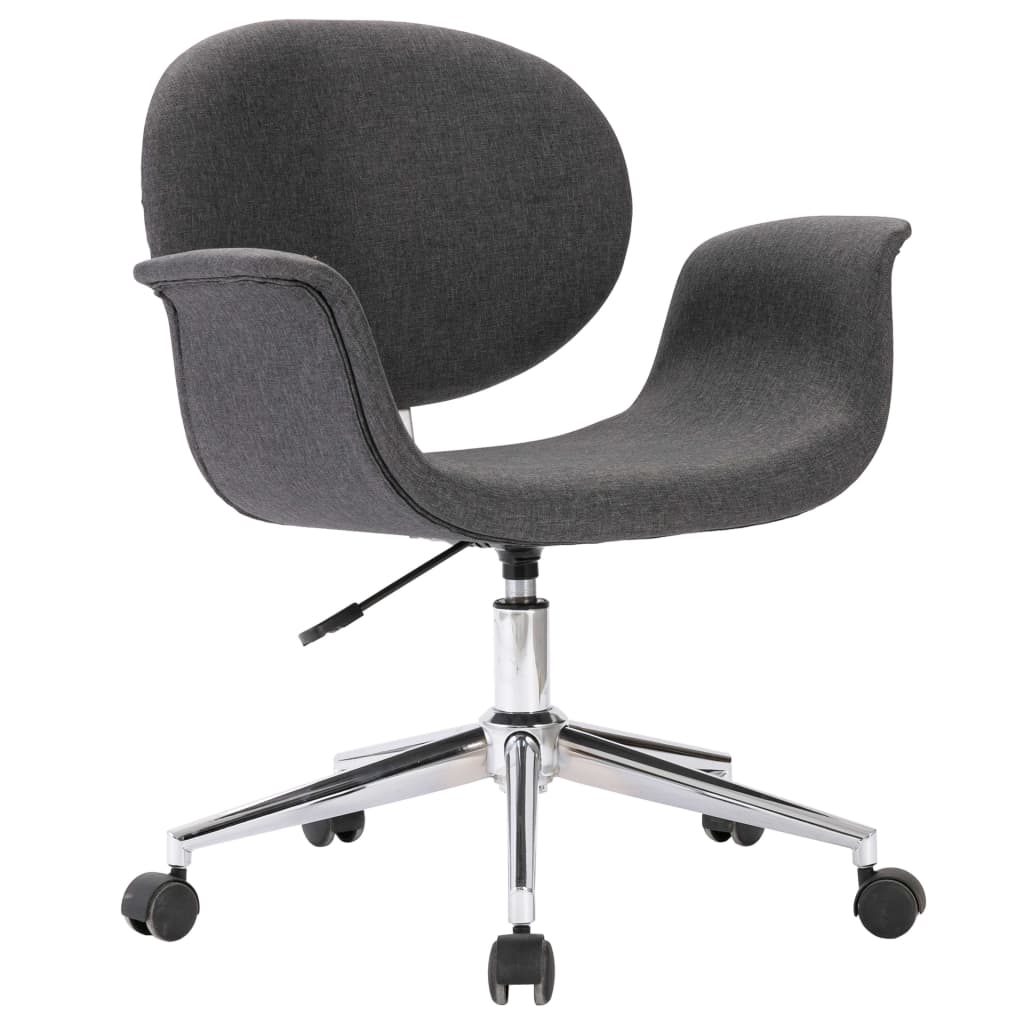 Vidaxl silla de comedor giratoria de tela gris