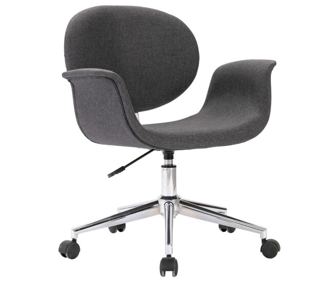 Vidaxl silla de comedor giratoria de tela gris