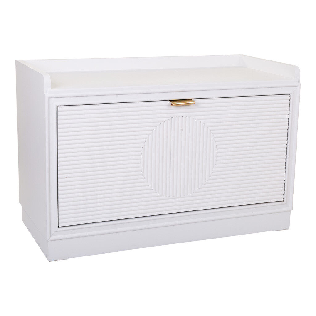 Banqueta Zapatero de madera 80 Blanco