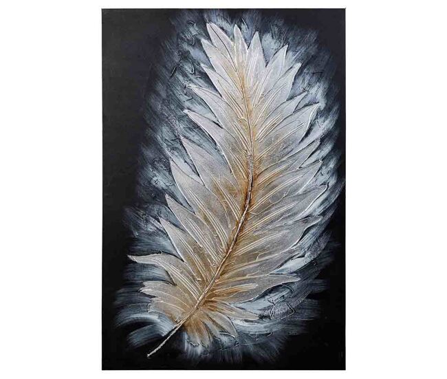 Cuadro pintado a mano con relieve negro 60x90x3
