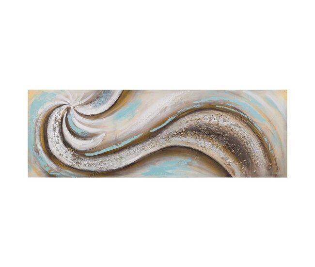 Cuadro pintado a mano con relieve multicolor 40x120x3
