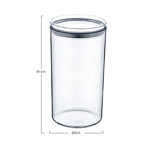 Recipiente grande redondo hermético para alimentos Ø10,5x19cm 7house