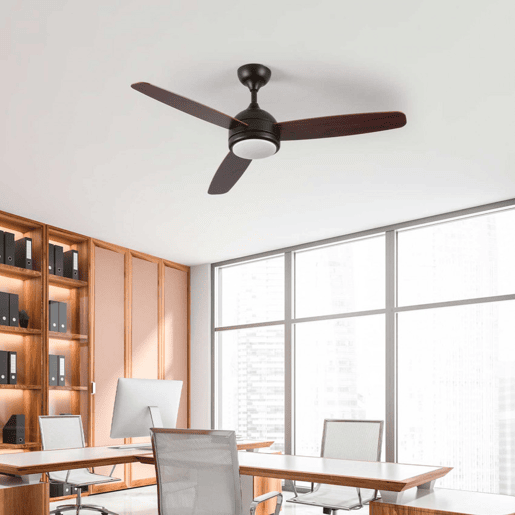 Ventilador de Teto com Luz 3 Lâminas 56 W 6 Velocidades Vermont Madeira Escura Thinia Home
