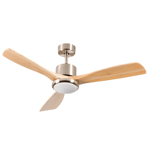 Ventilador de Teto com Luz 3 Lâminas 56 W 6 Velocidades Alaska Madeira Natural Thinia Home