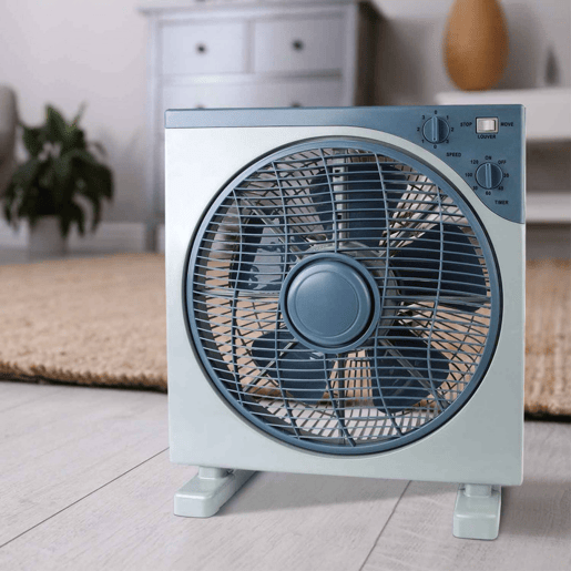 Ventilador de Mesa Ø30cm 50W 3 Velocidades CinzaAzul Caixa Thinia Home