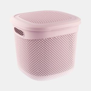 Cesto Quadrado Médio com Tampa 15 Litros 7house