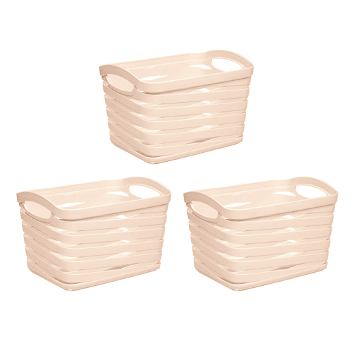 Kit de 3 Cestos Retangulares Médios 1,5 Litro 7house