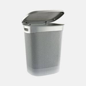 Cesto alto retangular para roupa suja com tampa 52 litros 7house