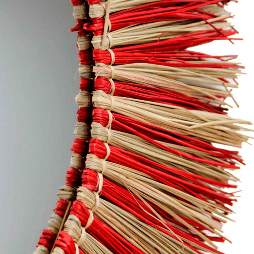 Espelho de parede redondo de algas marinhas Meer Vermelho Ø76cm Thinia Home