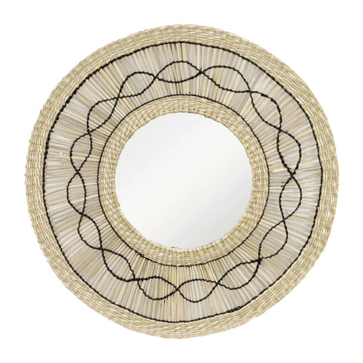 Espelho de parede redondo Bask de algas naturais Ø55cm Thinia Home
