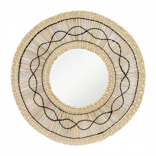 Espelho de parede redondo Bask de algas naturais Ø55cm Thinia Home