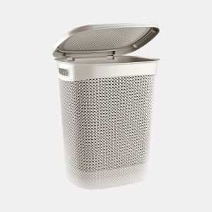 Cesto alto retangular para roupa suja com tampa 52 litros 7house