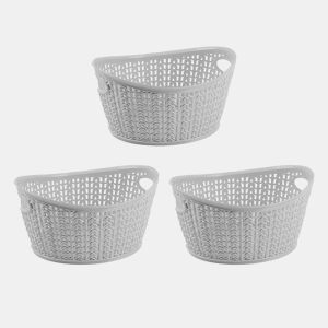 Kit 3 Cestos Ovais 1,5 Litro 7house