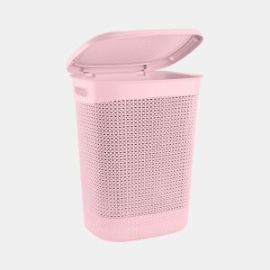Cesto alto retangular para roupa suja com tampa 52 litros 7house