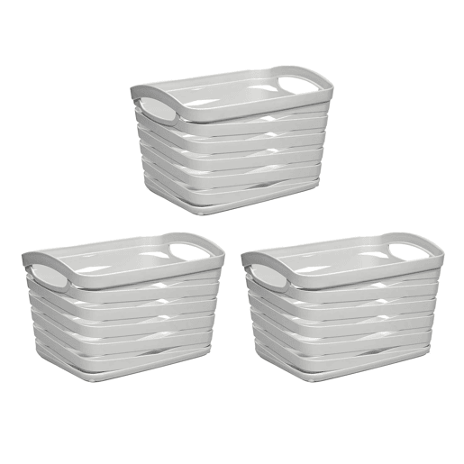 Kit de 3 Cestos Retangulares Médios 1,5 Litro 7house