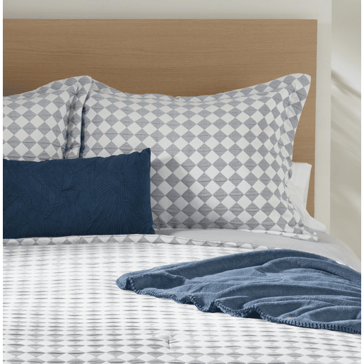 Colcha e capa de almofada Bouti Jacquard Idal Azul cama 90 cm Donegal Collections