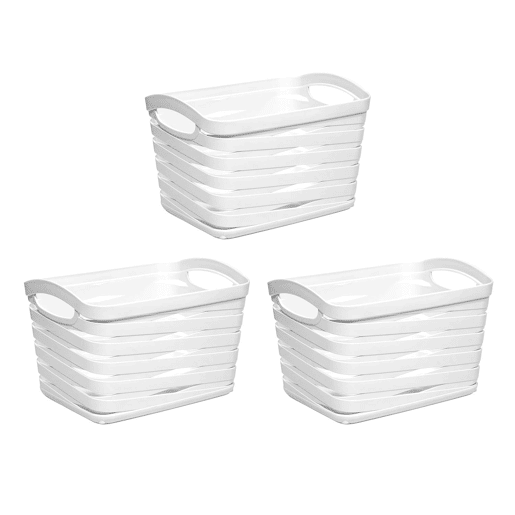 Kit de 3 Cestos Retangulares Médios 1,5 Litro 7house