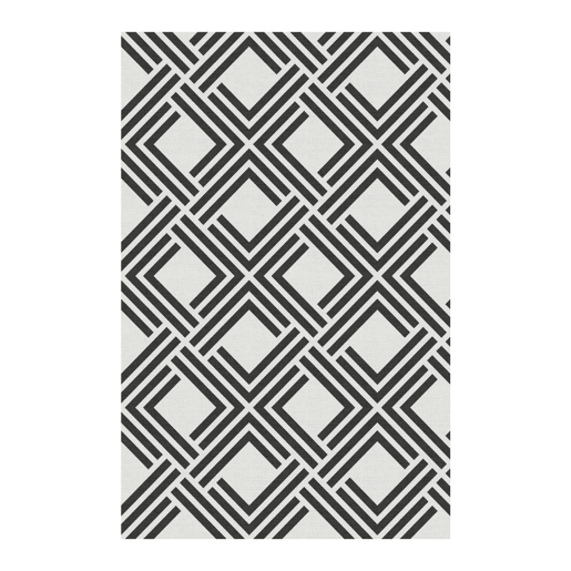 Tapete de vinil Deblon, tapete de PVC antiderrapante, interior e exterior Geométrico Preto 120 x 180 cm