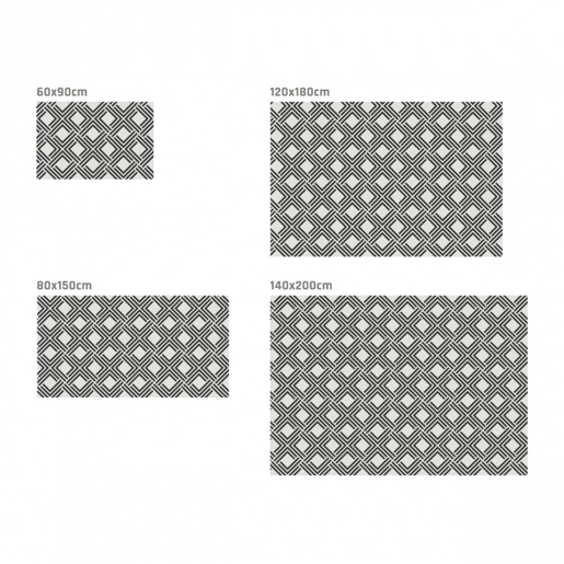 Tapete de vinil Deblon, tapete de PVC antiderrapante, interior e exterior Geométrico Preto 120 x 180 cm