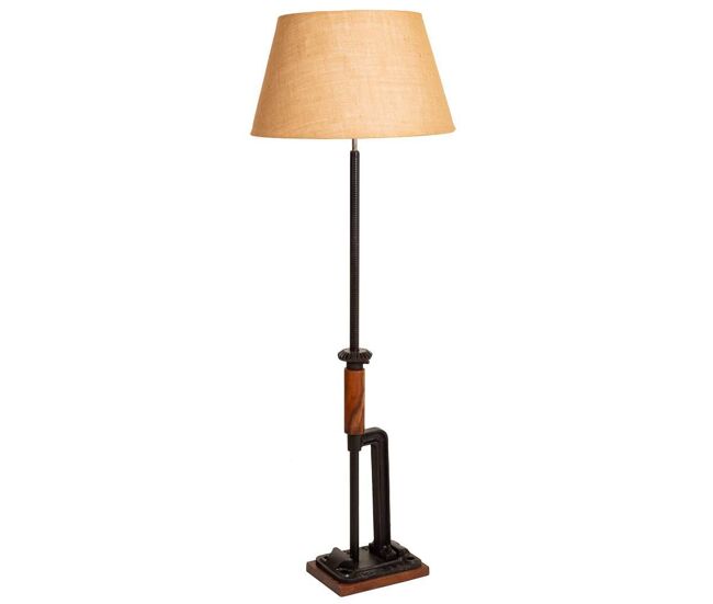 Lámpara de pie de madera y metal 47x47x140