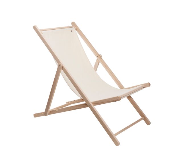 Hamaca de madera de haya plegable sin brazos estructura sin barniz lona color crudo scalpers