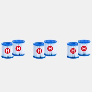 Pack de 6 filtros para bombas de filtragem tipo h